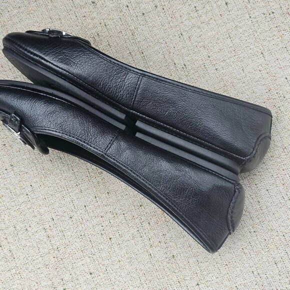 Michael Kors Women Sandal Ballet Flat Black Leather Upper Shoes Size 6.5 - Picture 9 of 13